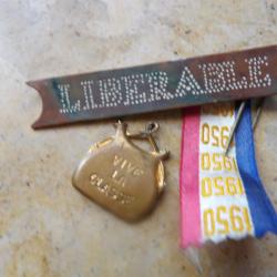 breloque insigne conscription quille LIBERABLE ruban 1950 VIVE la classe.