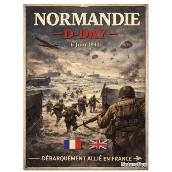 PLAQUE METAL DEBARQUEMENT 6 JUIN 1944 1/WW2