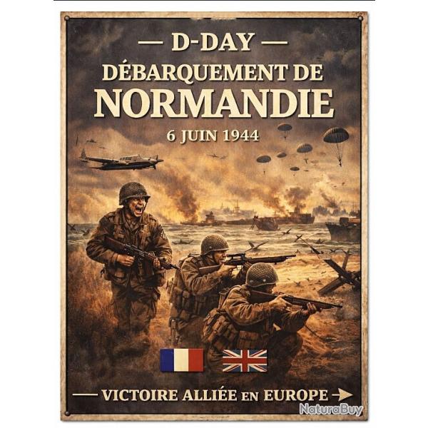 PLAQUE METAL DEBARQUEMENT 6 JUIN 1944 2/WW2