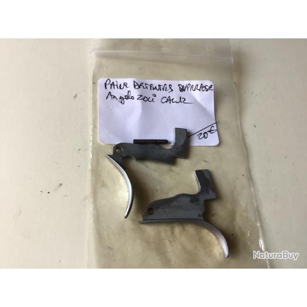 VENDU PAR LE-CUIRASSIER PAIRE DE DETENTES AVEC GOUPILLE FUSIL ANGELO ZOLI SUPERPOS� CALIBRE 12