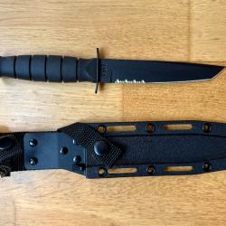 Couteau Ka-bar Short Tanto Acier Carbone 1095 Manche Kraton