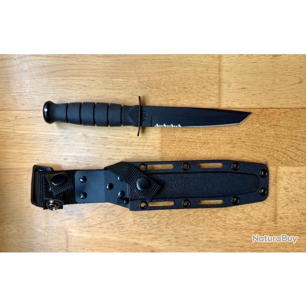 Couteau Ka-bar Short Tanto Acier Carbone 1095 Manche Kraton