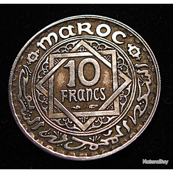 Maroc piece de 10 francs de 1947(empire cherifien 7 grs )diametre 26 mm