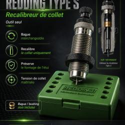 308W - Recalibreur de collet Type S &agrave; bushing Redding - outil seul