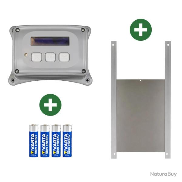 Kit Portier Breedsafe pro +1 trappe poules + 1 trappe canards + 4 piles avec programmation et/ou son