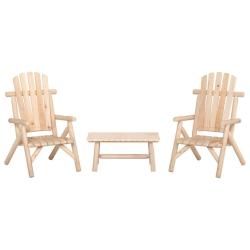 Ensemble de salon de jardin 3 pcs bois massif d'&eacute;pic&eacute;a