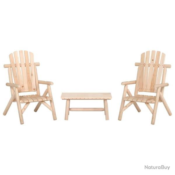Ensemble de salon de jardin 3 pcs bois massif d'�pic�a