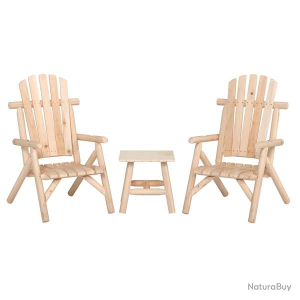 Ensemble de salon de jardin 3 pcs bois massif d'�pic�a
