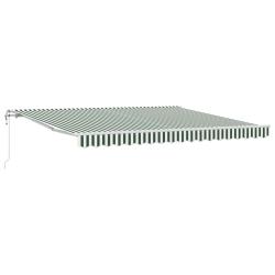 Auvent r&eacute;tractable Vert et blanc 400 &times; 300 cm