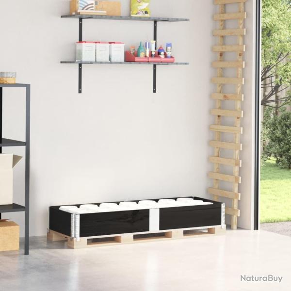 Collier de palette noir 150x50 cm bois de pin solide