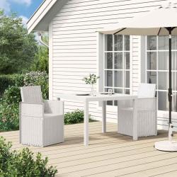 Chaises de jardin salle &agrave; manger 2 pcs Blanc PP