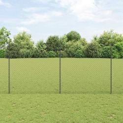 Cl&ocirc;ture grillag&eacute;e avec poteau 10 x 1,5 m Acier recouvert de PVC