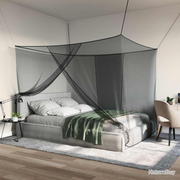 Filet anti-moustiques pour lit 156 mailles 3 pcs Noir Polyester
