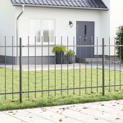 Cl&ocirc;ture de jardin 8 pcs Gris 13,6 x 1 m Acier rev&ecirc;tu de poudre