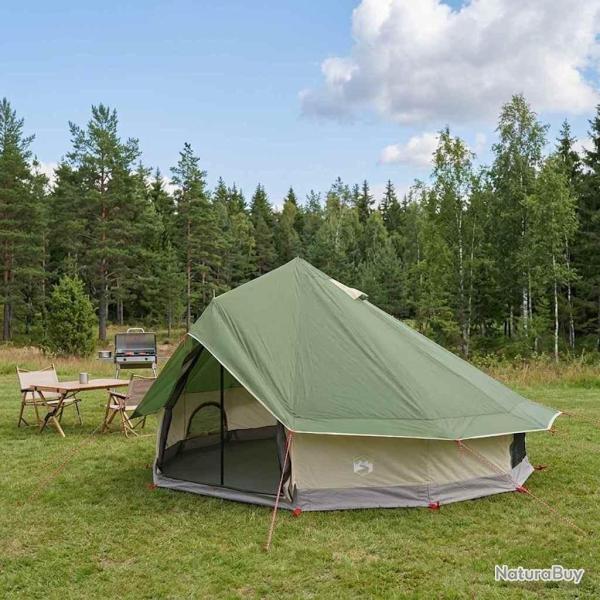 Tente Tipi avec toit Vert 700 x 700 x 395 cm Polyester et Acier