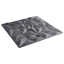 Panneaux muraux 48 pcs Gris Am&eacute;thyste 50 x 50 cm Mousse XPS