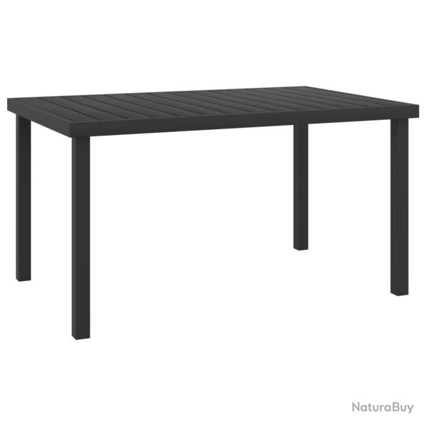 Table de jardin noire 140x90x74 cm aluminium et WPC