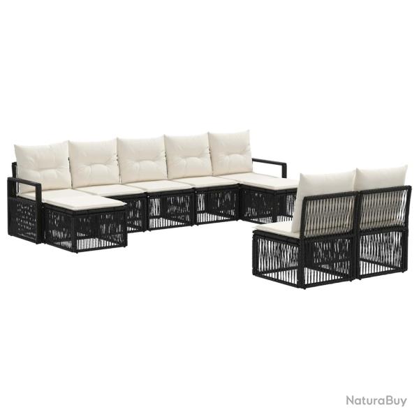 Ensemble de canap� de jardin 9 pcs Noir polyrotin
