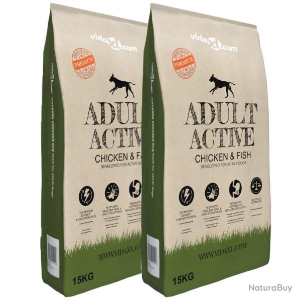 Nourriture pour chiens Adult Active Chicken & Fish 2 pcs 30 kg