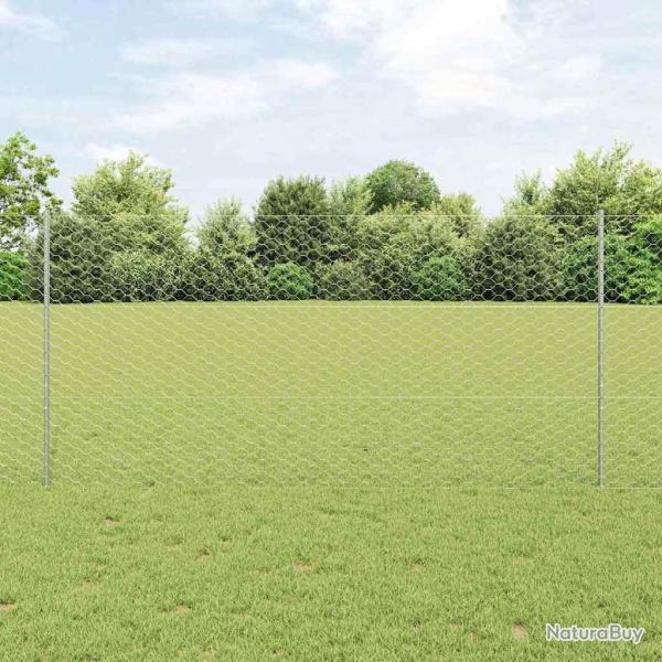 Cl�ture hexagonale avec poteau 10 x 1,2 m Acier galvanis�
