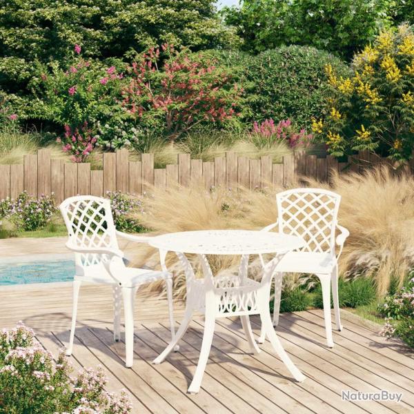Ensemble de bistro 3 pcs Aluminium coul� Blanc
