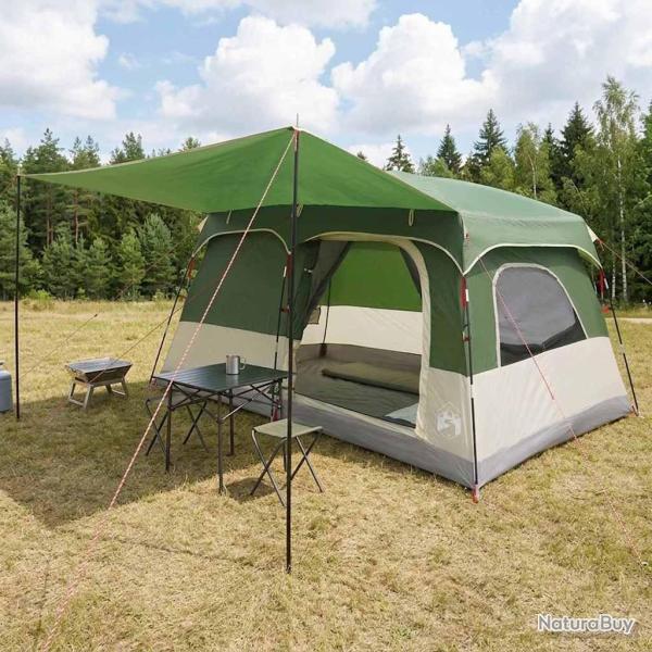 Tente familiale avec toit Vert 380 x 260 x 190 cm Polyester