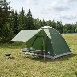 Tente de camping avec toit Vert 2 personnes Polyester et Acier