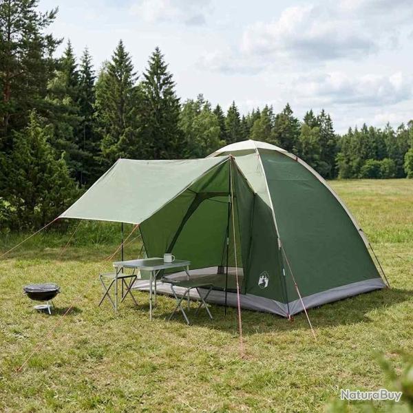 Tente de camping avec toit Vert 2 personnes Polyester et Acier
