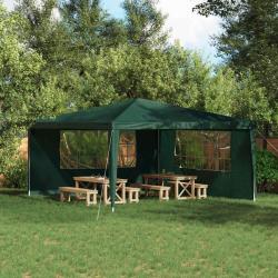 Mur de tente de f&ecirc;te 2 pcs 400 x 195 cm Vert PE et acier