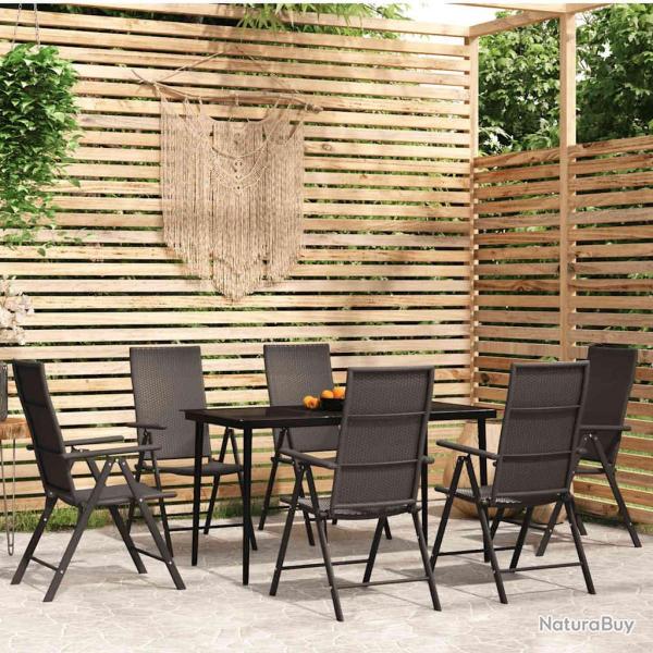 Ensemble � manger de jardin 7 pcs Noir