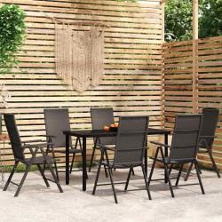Ensemble &agrave; manger de jardin 7 pcs Noir