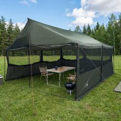 Tente familiale avec toit Vert arm&eacute;e 450 x 400 x 265 cm