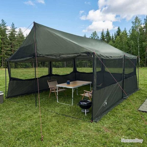 Tente familiale avec toit Vert arm�e 450 x 400 x 265 cm