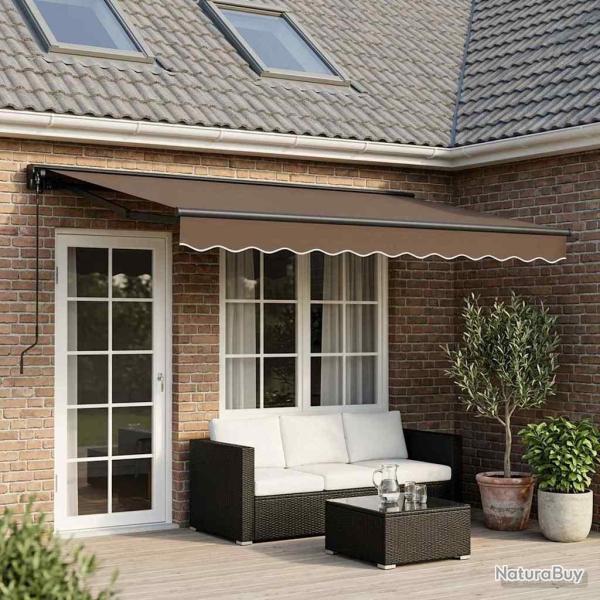 Auvent r�tractable manuel Taupe 4 � 3,5 m