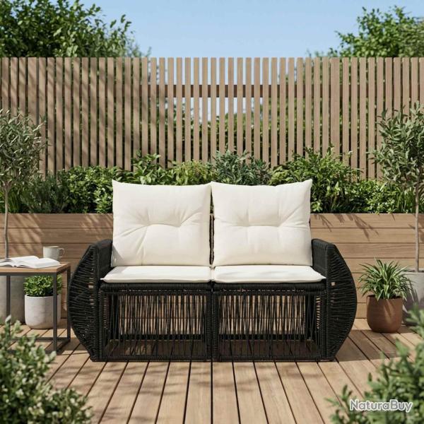 Canap� de jardin 2-Nombre de places Noir polyrotin
