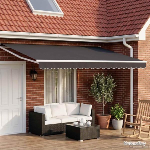 Auvent r�tractable �lectrique Anthracite et blanc 4 x 2 m
