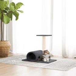 Arbre &agrave; chat avec tunnel Gris fonc&eacute; 60x34,5x50 cm