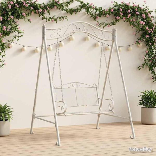 Cadre de balan�oire Blanc antique 113 x 121,5 x 168 cm Acier