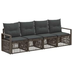 Ensemble de canap&eacute; de jardin 4 pcs Gris polyrotin