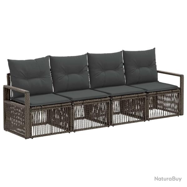 Ensemble de canap� de jardin 4 pcs Gris polyrotin