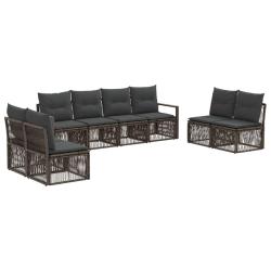 Ensemble de canap&eacute; de jardin 8 pcs Gris polyrotin