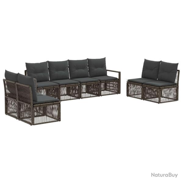 Ensemble de canap� de jardin 8 pcs Gris polyrotin