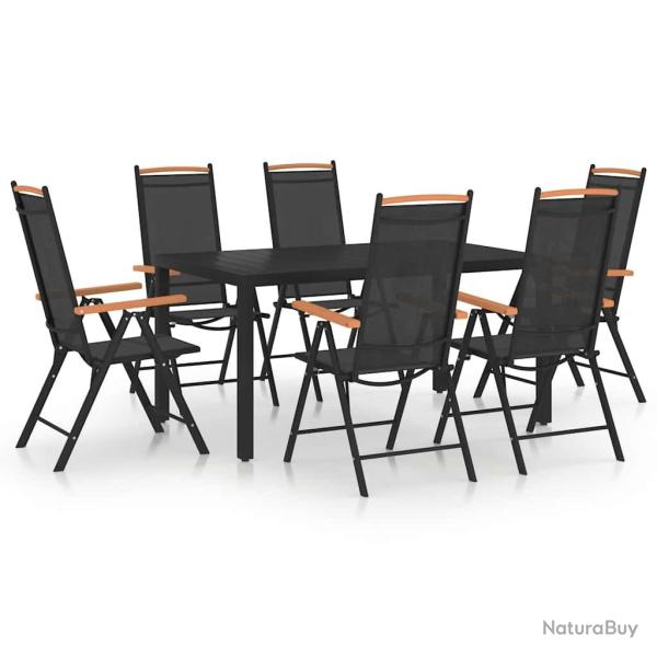 Ensemble � manger de jardin 7 pcs Aluminium Noir
