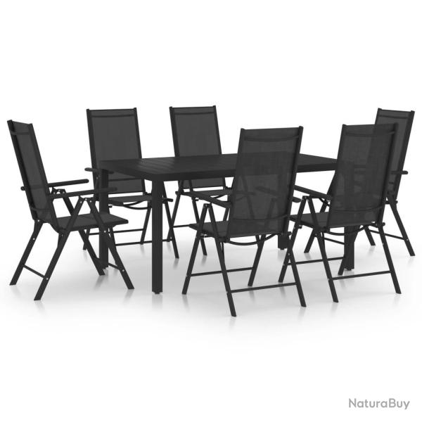 Ensemble � manger de jardin 7 pcs Aluminium Noir