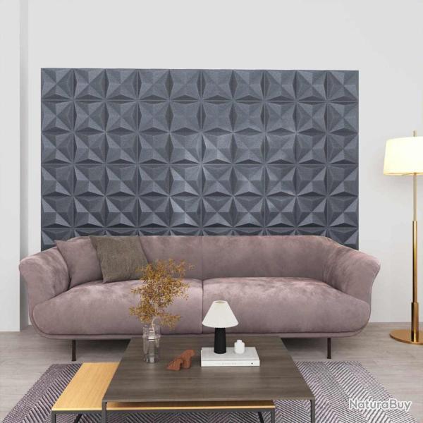 Panneaux muraux 12 pcs Origami Gris 50 x 50 cm Mousse XPS