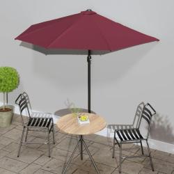 Parasol de balcon m&acirc;t en aluminium Bordeaux 270x144x222 cm Demi