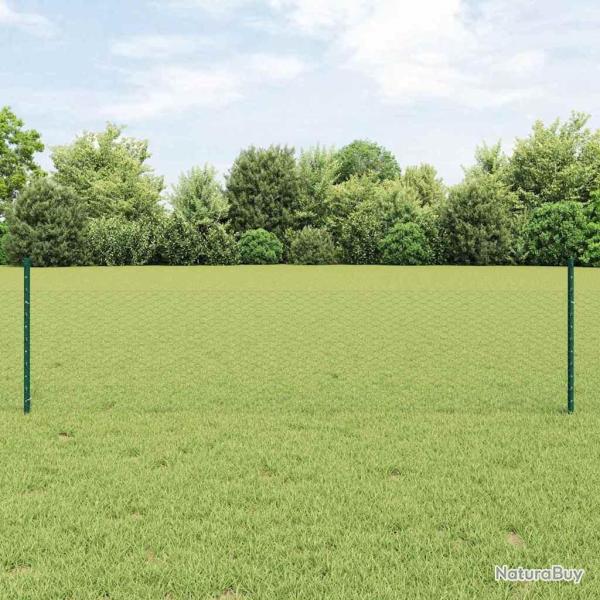 Cl�ture hexagonale ext�rieure avec poteau 25 x 0,5 m Vert