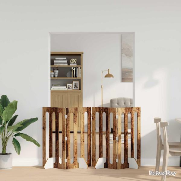 Cl�ture pliable pour animaux 4 pcs Bois de ch�ne