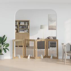 Porte de chien pliable avec supports 4 pcs Ch&ecirc;ne artisanal