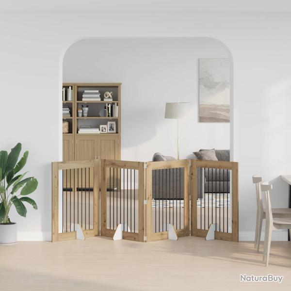 Porte de chien pliable avec supports 4 pcs Ch�ne artisanal